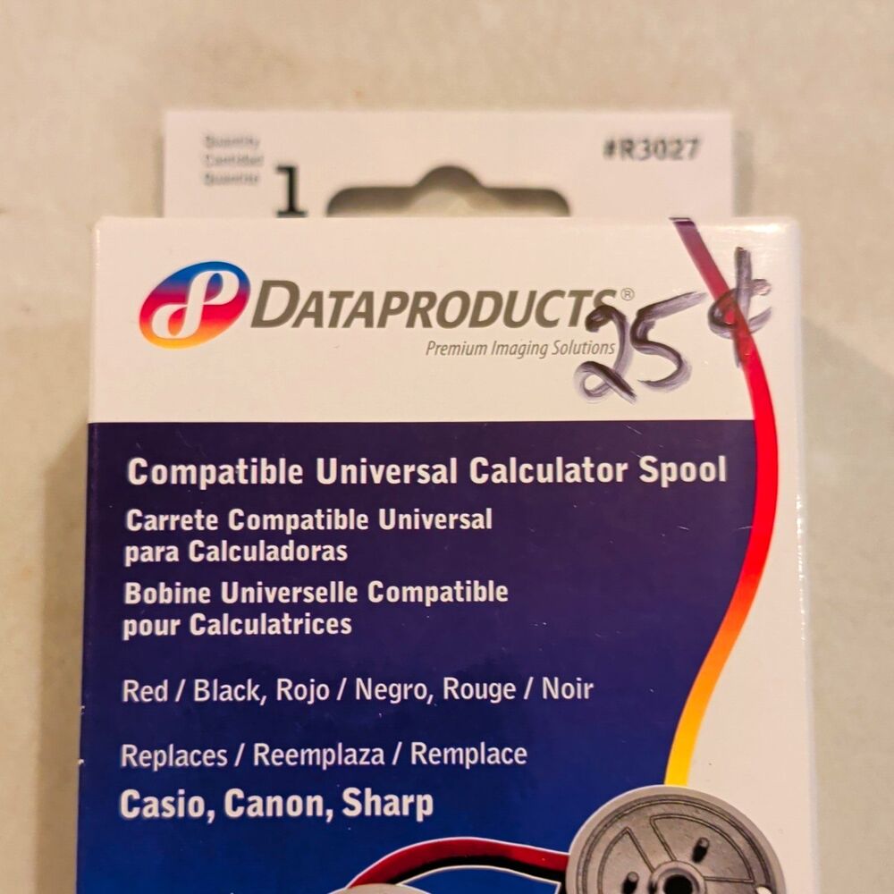 Dataproducts R3027 Desktop Printing Calculator Spool Ribbon Red/Black